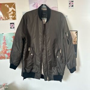 Zara Olive Bomber Jacket